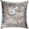 Khaki, Metallic - Silver Swirl / Down Feather