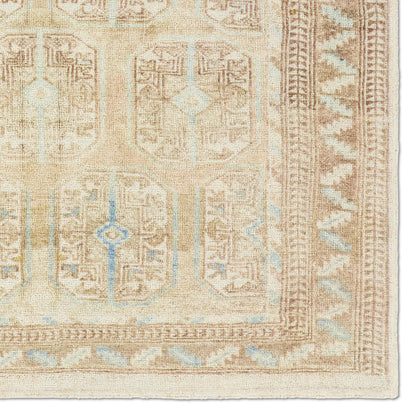 Casen CSN02 Rug by Jaipur Living in tan, blue. Made from 100% pet yarn in a unique style.
