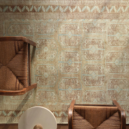 Casen CSN02 Rug by Jaipur Living in tan, blue. Made from 100% pet yarn in a unique style.
