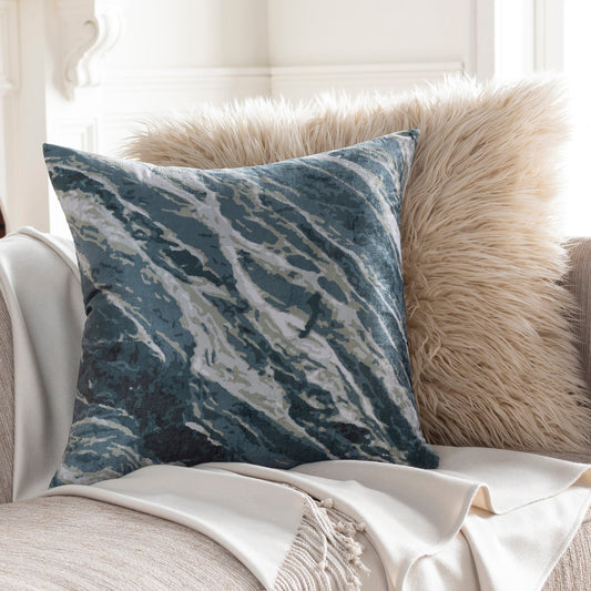 Callisto Pillow - 10066 by Surya in dark green, charcoal. Made from 100% polyester in a unique style.