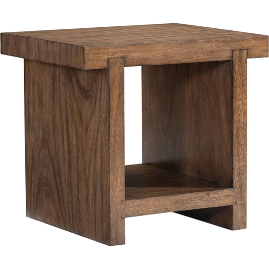 Loft Tomas Side Table by Bernhardt in brown. Made from wood in a unique style.