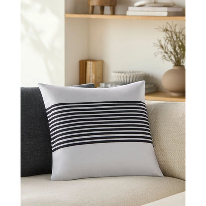 Classic Stripe Pillow - 533913 by Livabliss in off-white, black. Made from polyester in a modern style.
