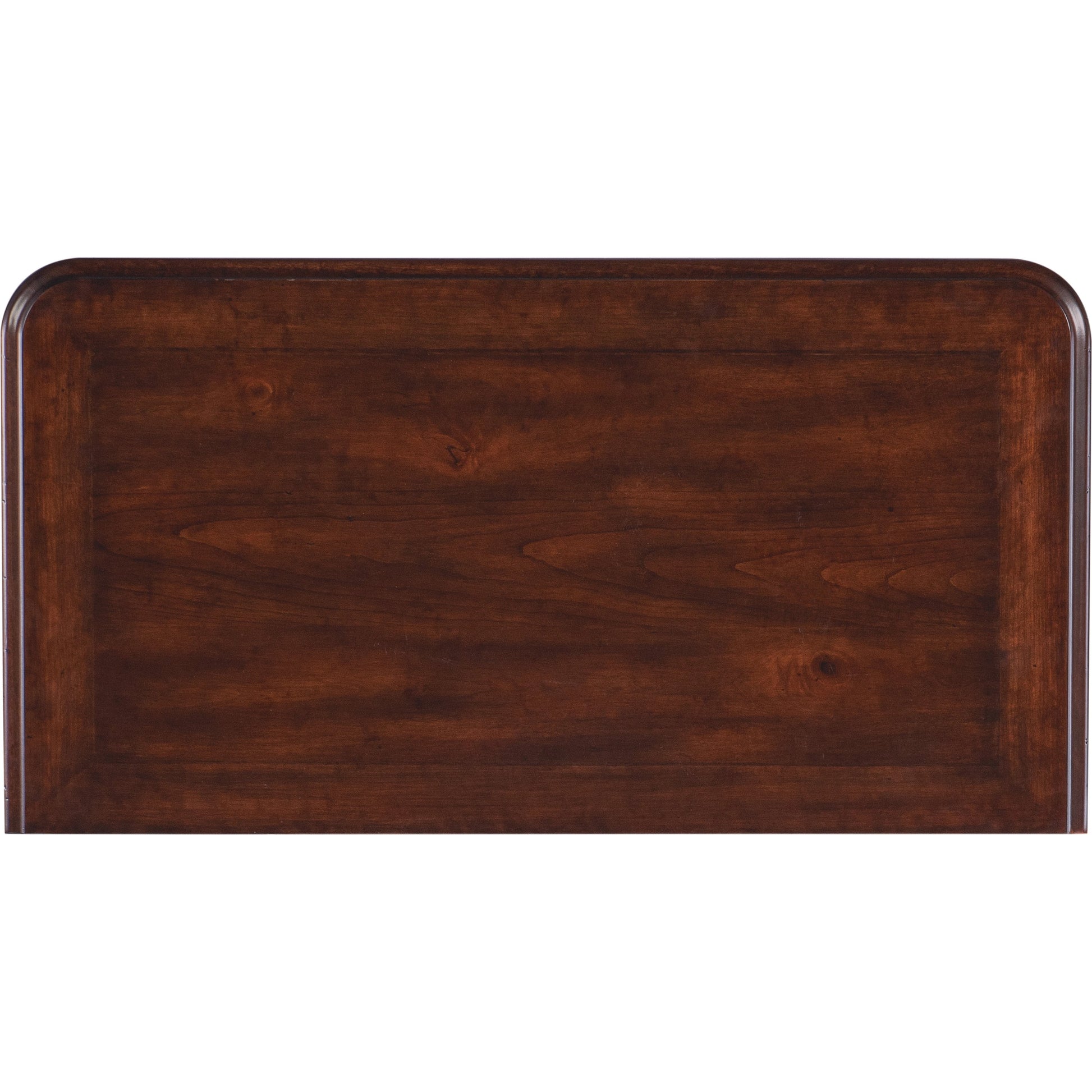 Charleston Two-Drawer Nightstand by Hooker Furniture in black cherry. Made from cherry veneers with solid-wood edge top in a transitional style.