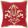 Beige, Red / Down Feather / 18" x 18"