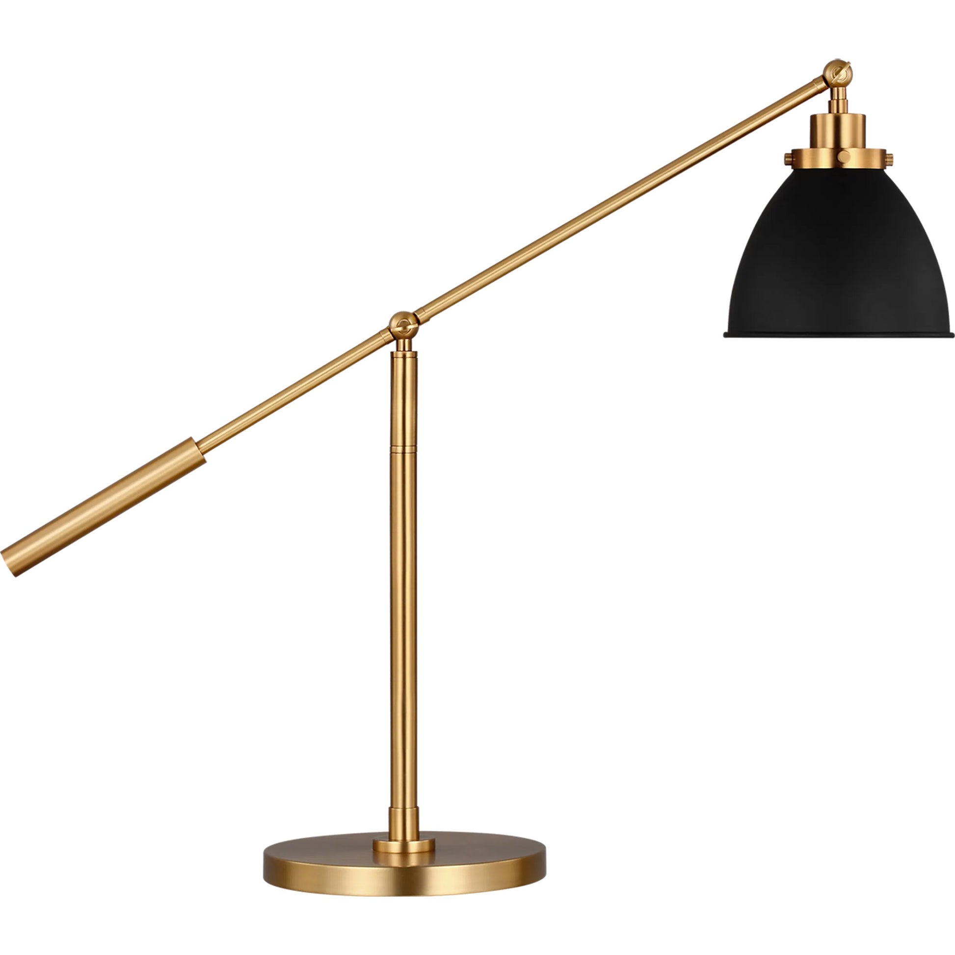 Wellfleet Dome Desk Lamp by Visual Comfort & Co. in matte white, polished nickel. Made from steel in a unique style.