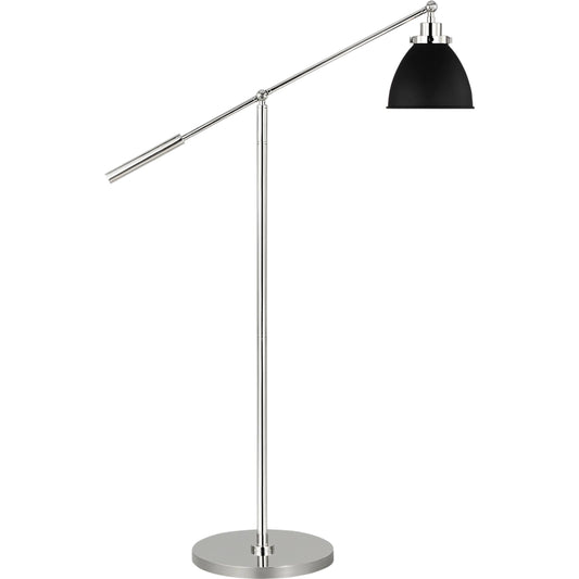 Wellfleet Dome Floor Lamp by Visual Comfort & Co. in midnight black, polished nickel. Made from steel in a unique style.