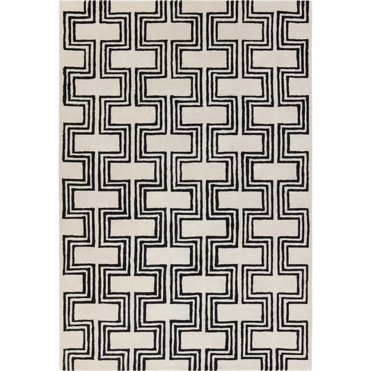 City CT124 Rug by Jaipur Living in black, cream. Made from 60% wool 40% viscose in a unique style.