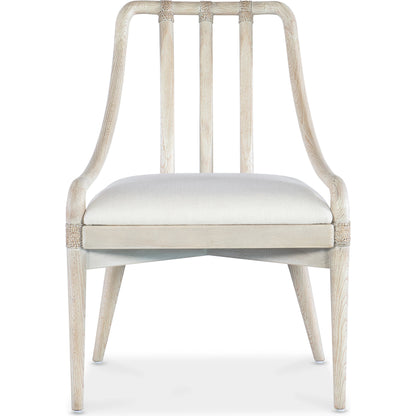 Commerce and Market Seaside Chair (Set of 2) by Hooker Furniture in oyster and light wood. Made from 51% rayon, 22% linen, 16% polyester, 11% cotton, rope in a modern style.