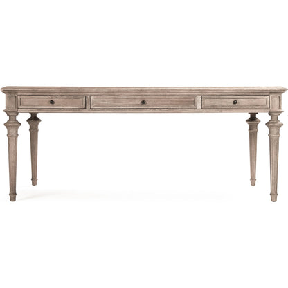Nadine Dining Table by Zentique in limed gray oak and oak. Made from oak in a traditional style.