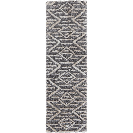 Mynka Transitional Diamond Rug - 39IBF by Feizy in gray, ivory. Made from polyester in a unique style.