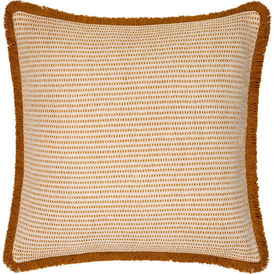 Cotton Fringe Pillow Cover - 31965 by Livabliss in pearl, ash, off-white, sepia, camel, light brown, khaki. Made from front: 100% cotton, back: 100% cotton in a cottage & farmhouse style.