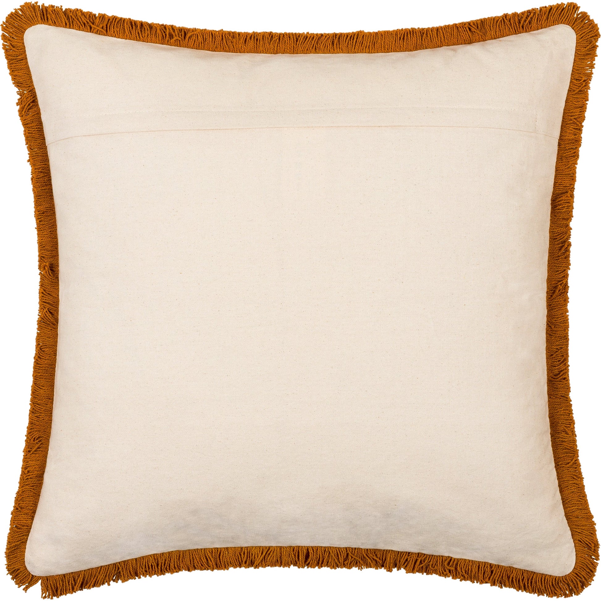 Cotton Fringe Pillow - 31965 by Livabliss in pearl, ash, off-white, sepia, camel, light brown, khaki. Made from front: 100% cotton, back: 100% cotton in a cottage & farmhouse style.