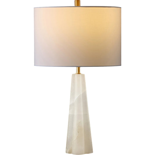 Coconino Table Lamp by HedgeApple Essentials in white, gold. Made from alabaster, iron in a transitional style.