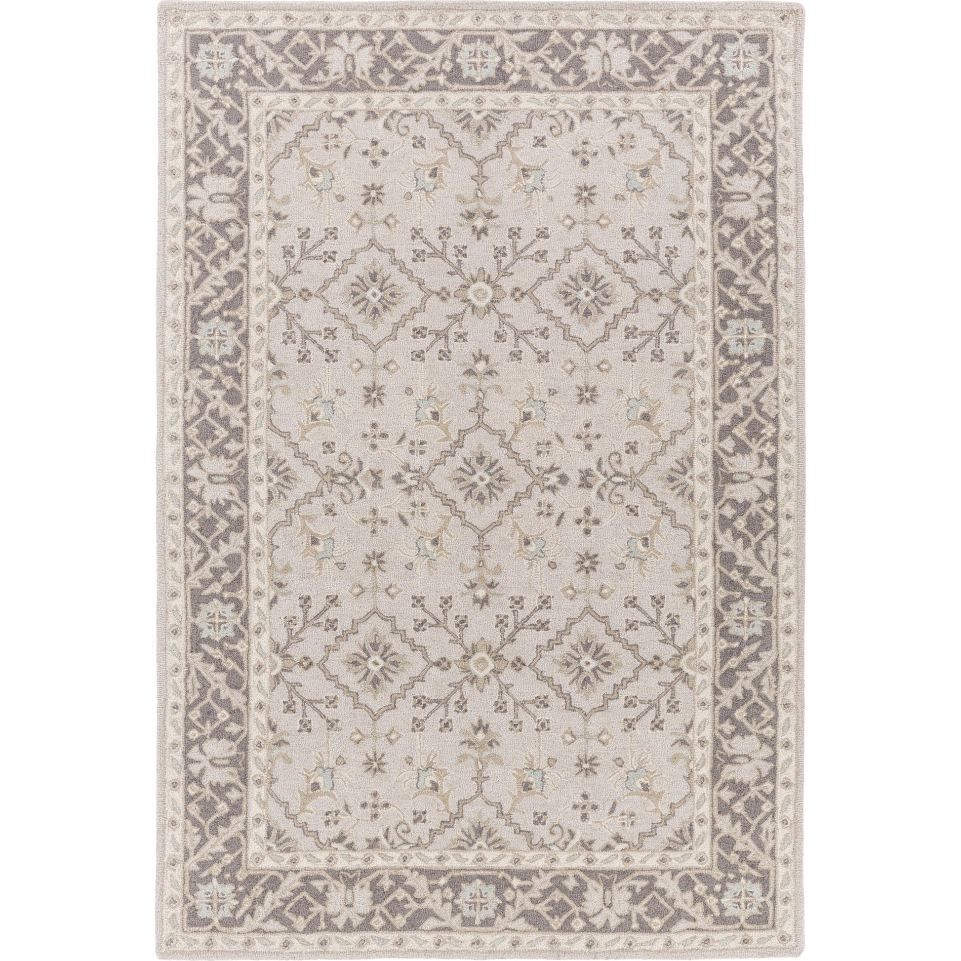 Castille Rug - 14886 by Surya in medium gray, charcoal, off-white, light brown. Made from 100% wool in a unique style.