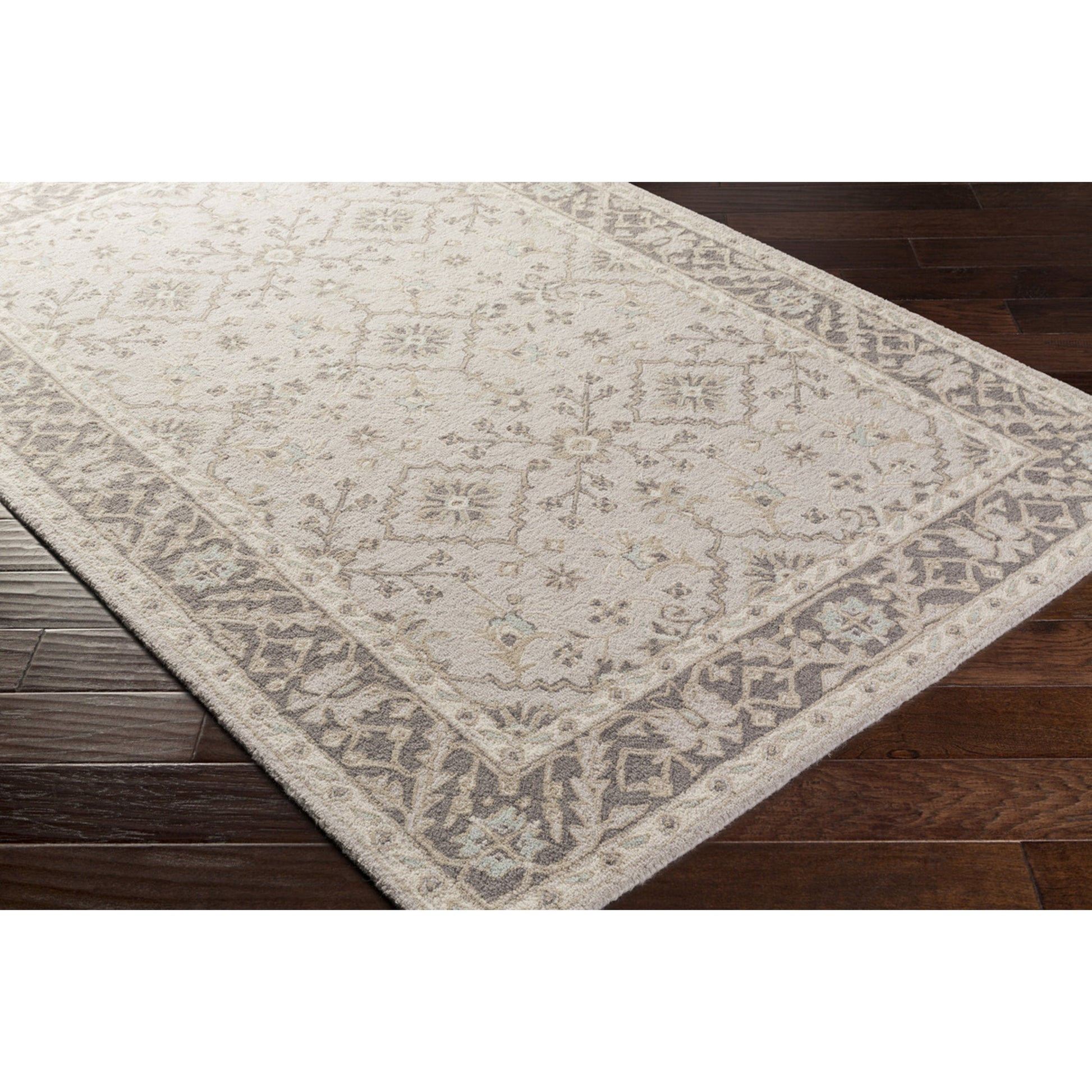 Castille Rug - 14886 by Surya in medium gray, charcoal, off-white, light brown. Made from 100% wool in a unique style.
