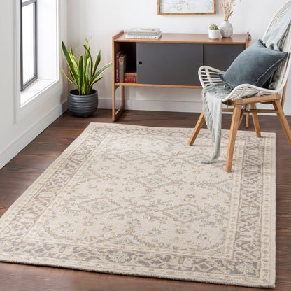 Castille Rug - 14886 by Surya in medium gray, charcoal, off-white, light brown. Made from 100% wool in a unique style.