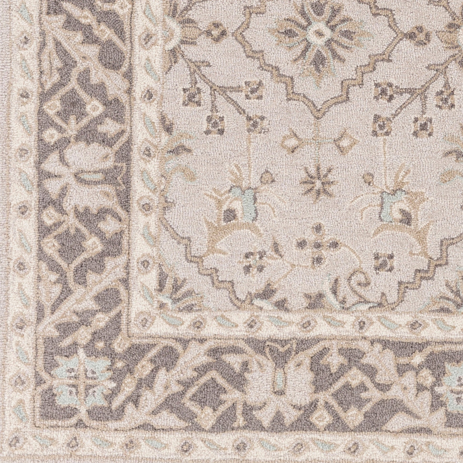 Castille Rug - 14886 by Surya in medium gray, charcoal, off-white, light brown. Made from 100% wool in a unique style.