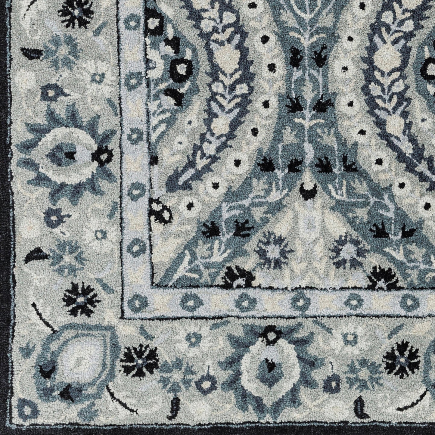 003 72516-28854 | Closeup | CTL-2009 Rug by Surya in slate, dark blue, ink blue, light gray. Made from 100% wool in a unique style.