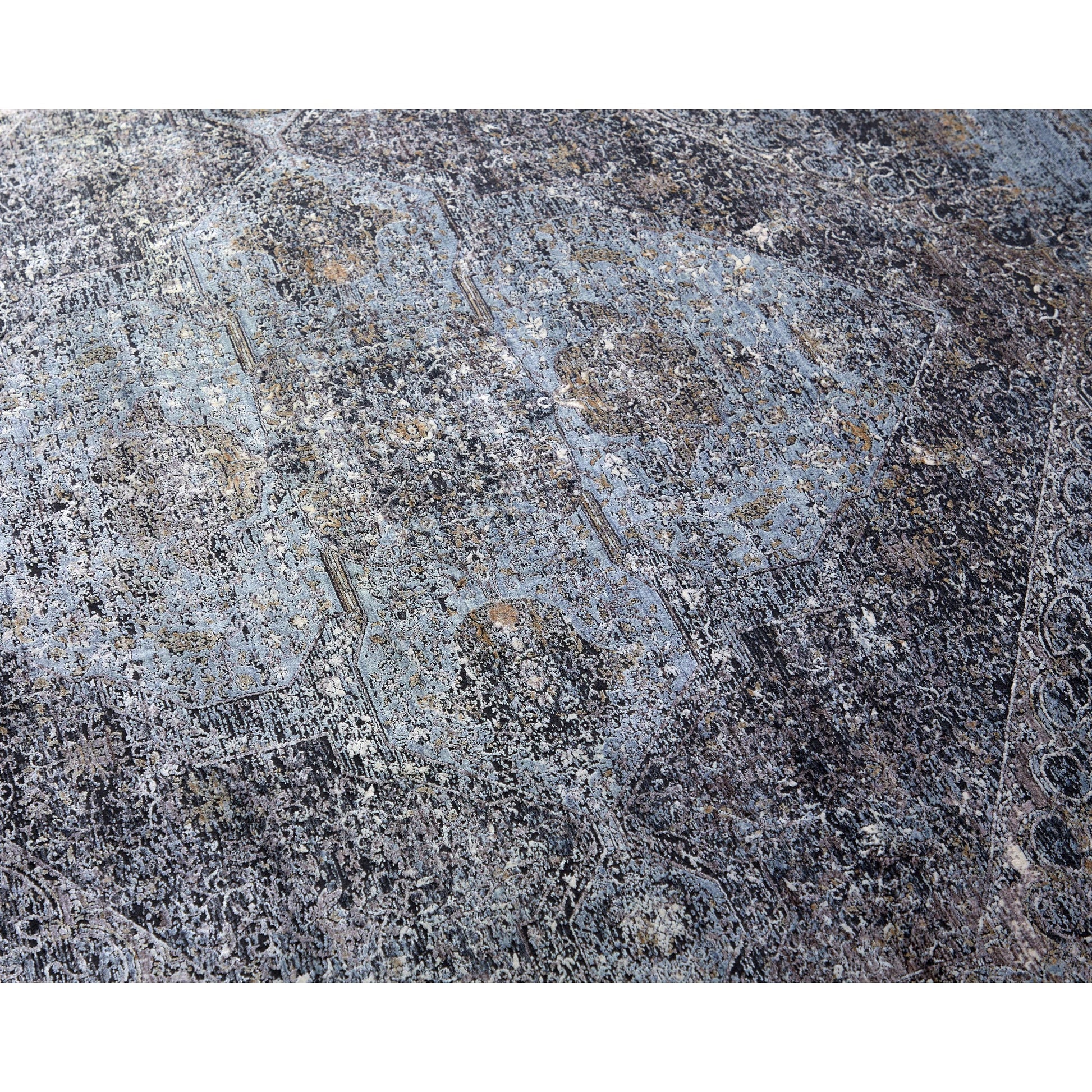 Sarrant Transitional Rug - 3963F by Feizy in gray, silver, ivory. Made from viscose, polyester in a unique style.