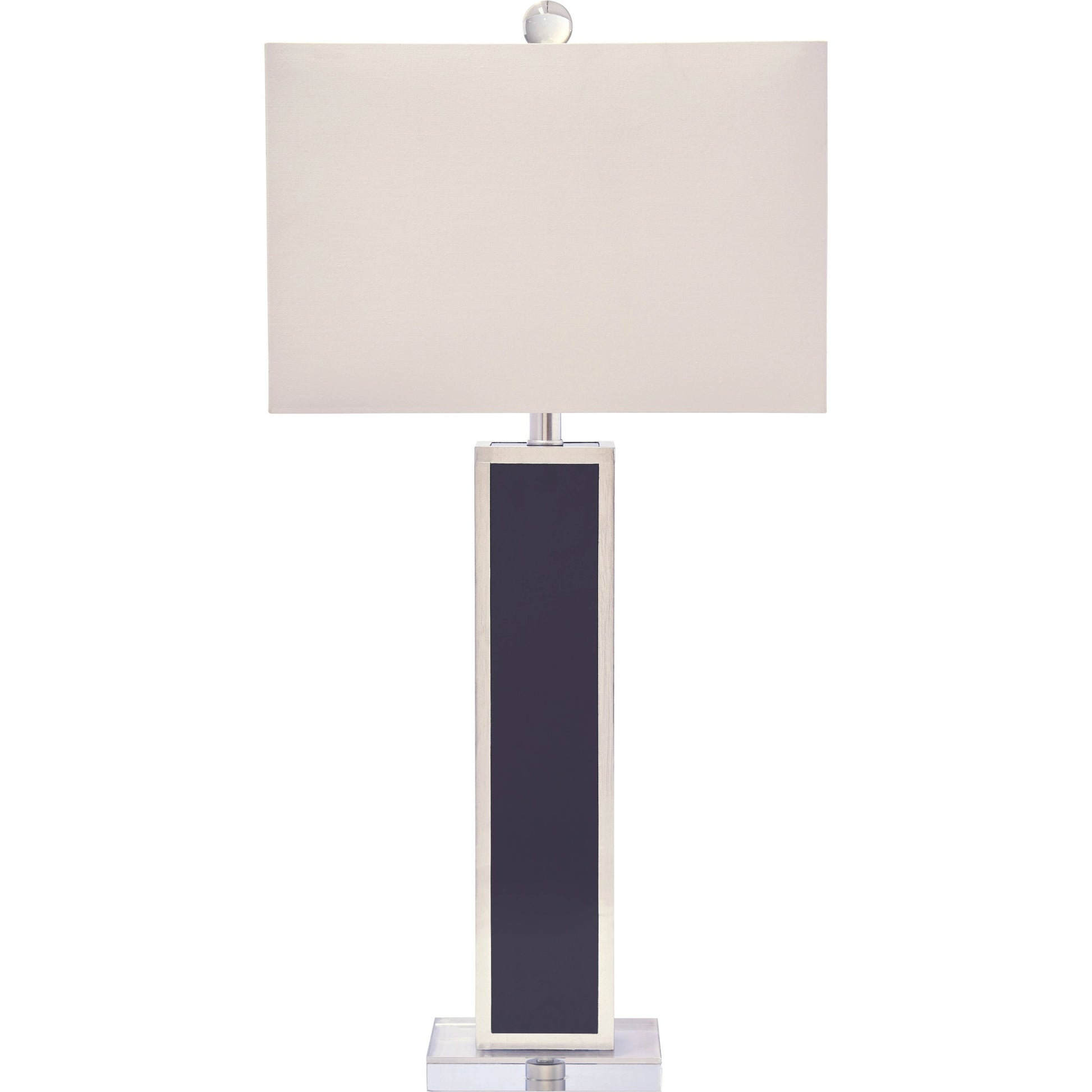Blair Lamp by Couture Lamps in white, silver leaf, clear optic crystal. Made from resin, mdf, crystal in a transitional style.