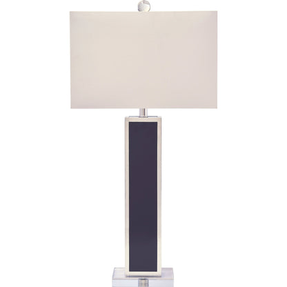 Blair Lamp by Couture Lamps in white, silver leaf, clear optic crystal. Made from resin, mdf, crystal in a transitional style.