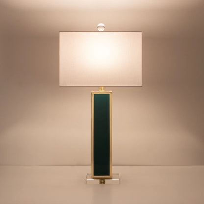 Blair Table Lamp by Couture Lamps in calypso blue, silver leaf. Made from resin, mdf, crystal, linen in a unique style.
