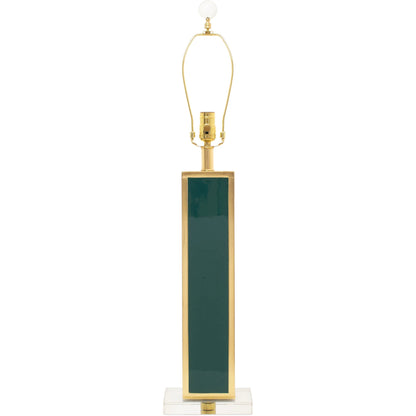 Blair Table Lamp by Couture Lamps in calypso blue, silver leaf. Made from resin, mdf, crystal, linen in a unique style.