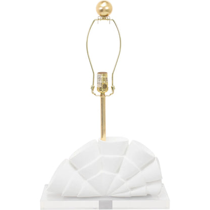 Rialto Table Lamp by Couture Lamps in white with gold. Made from resin, linen in a unique style.