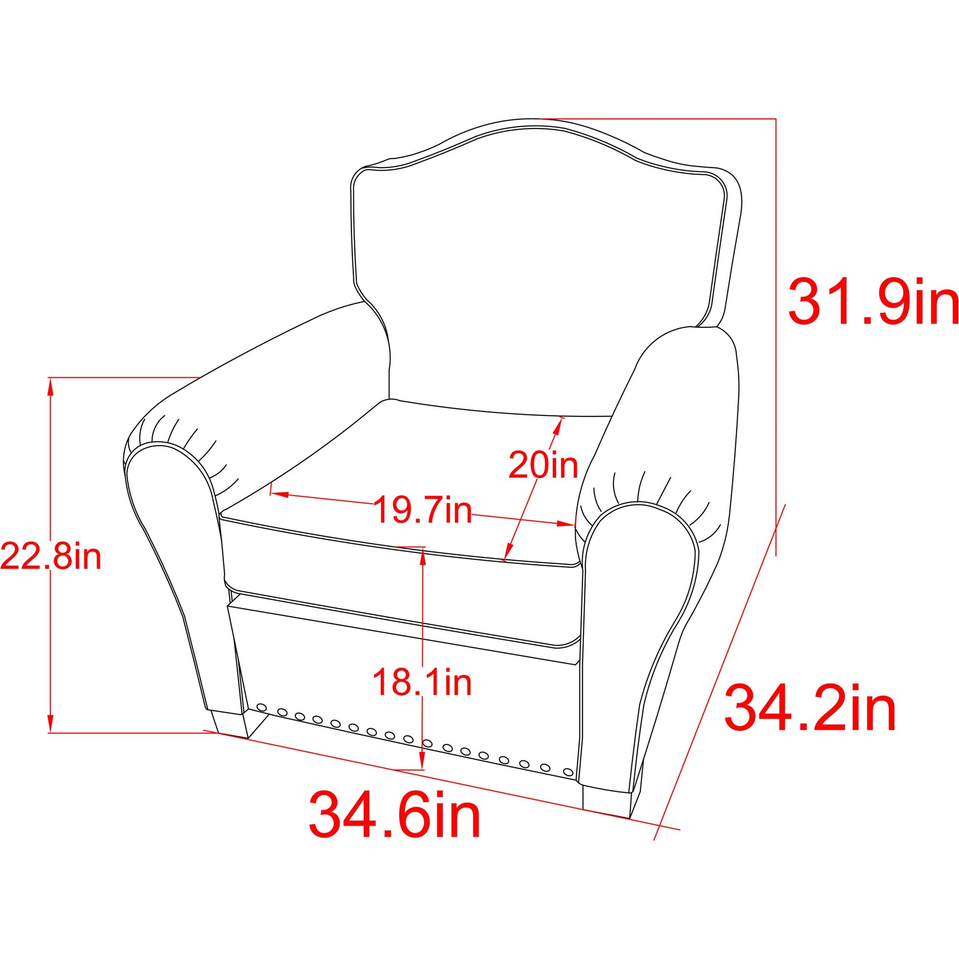 Palermo Wing Chair by Pasargad Home in brown. Made from leather in a transitional style.