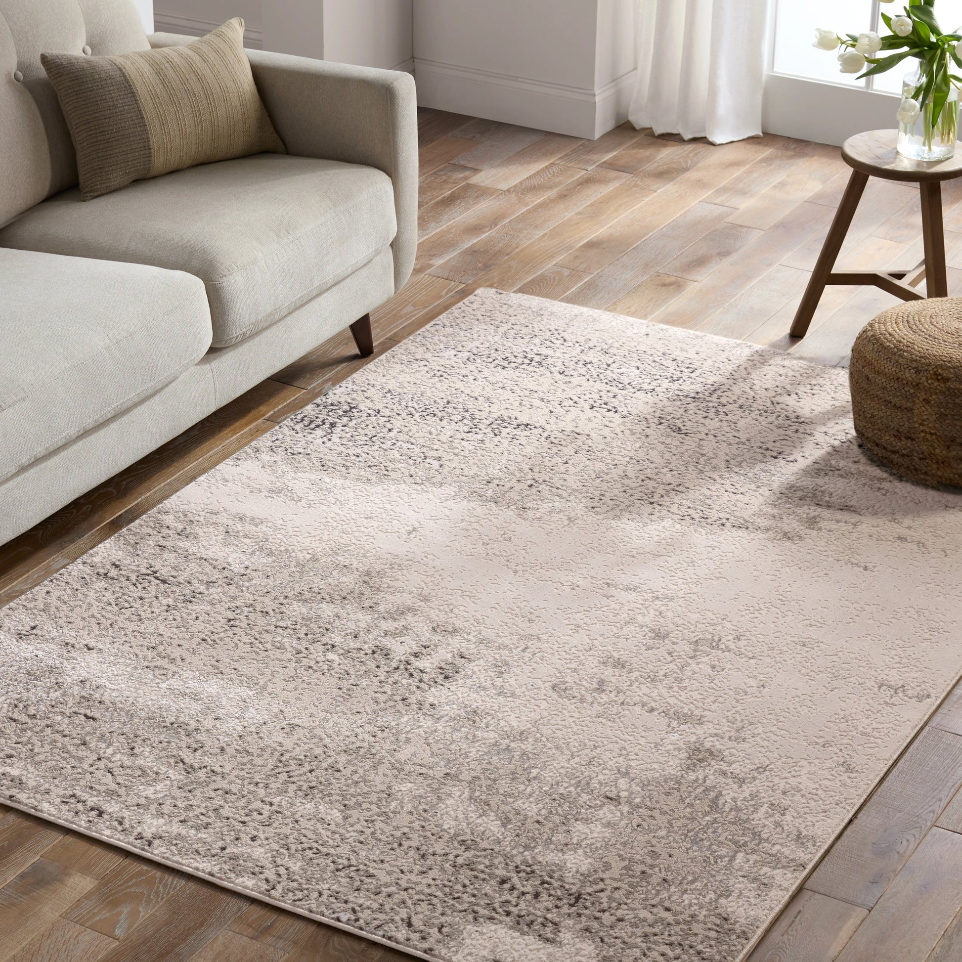 Catalyst Faizah Rug by Jaipur Living in cream, gray. Made from 65% polyester 35% polypropylene in a unique style.
