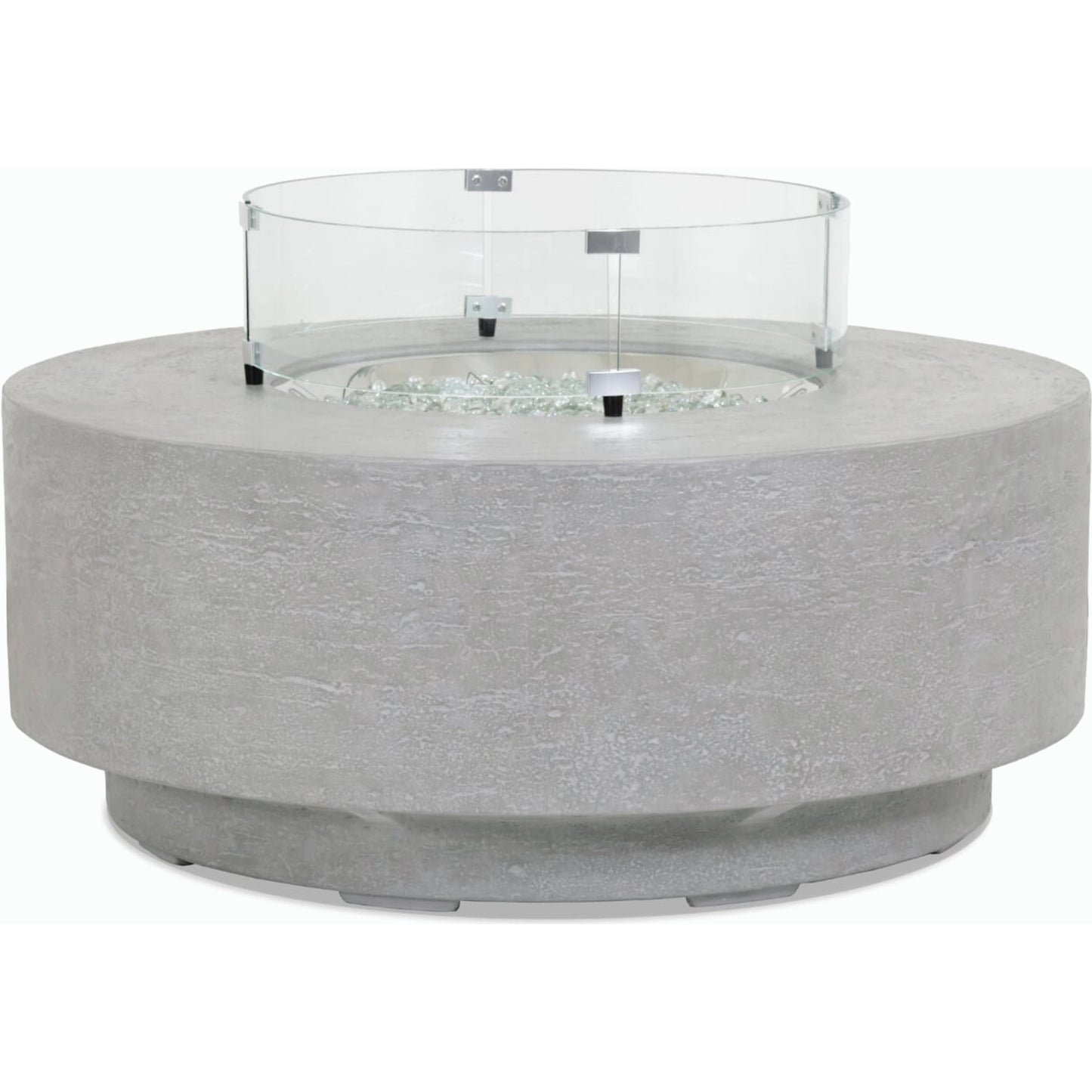 001 SI-2167253 | Additional Silo | Gravelstone Outdoor Round Fire Table by Sunset West in gravelstone. Made from gfr concrete in a modern style.
