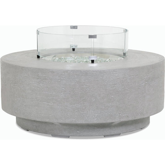Gravelstone Outdoor Round Fire Table by Sunset West in gravelstone. Made from gfr concrete in a unique style.
