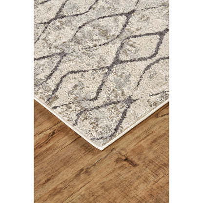 Kano Transitional Diamond Rug - 3872F by Feizy in ivory, gray, taupe. Made from polypropylene, polyester in a unique style.