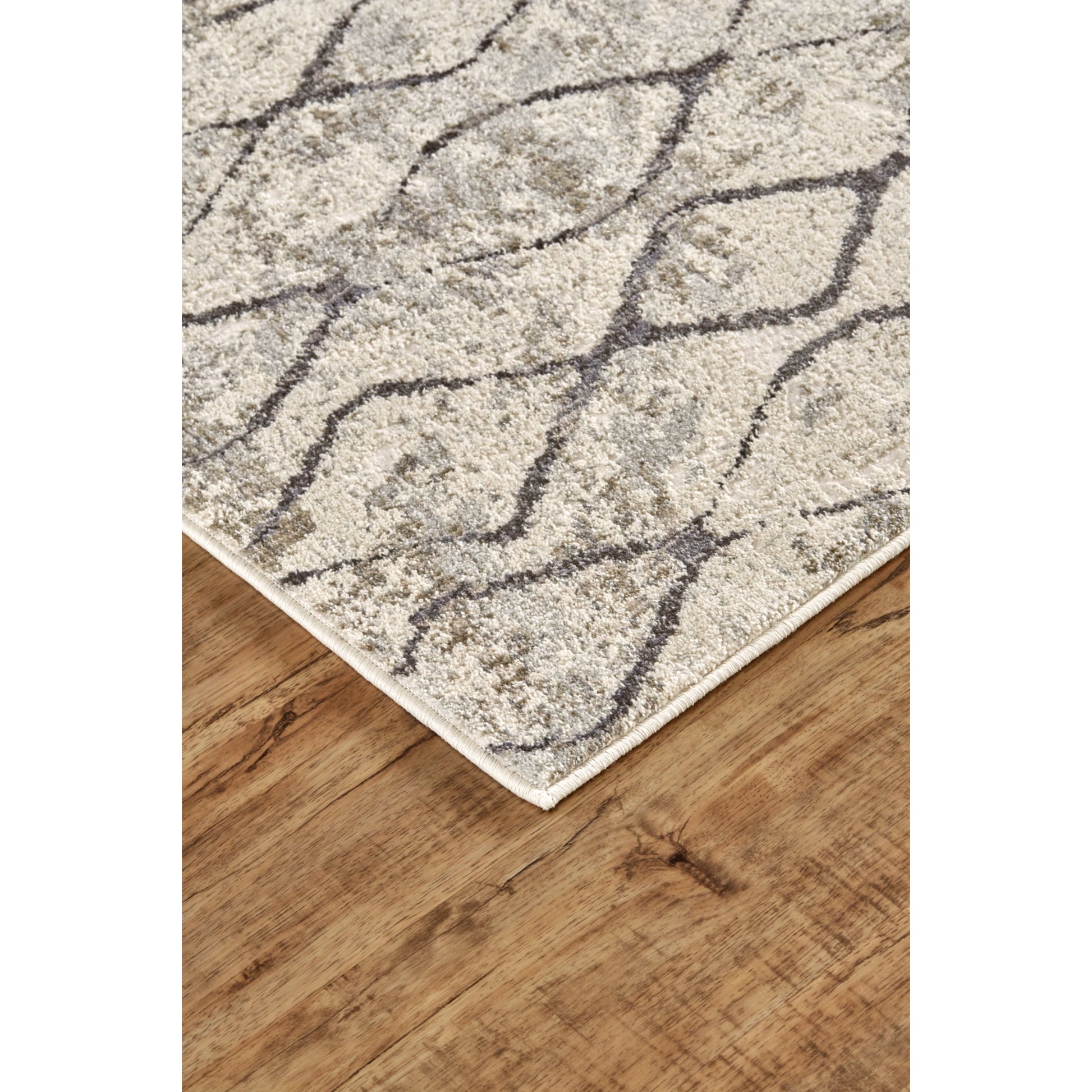 Kano Transitional Diamond Rug - 3872F by Feizy in ivory, gray, taupe. Made from polypropylene, polyester in a unique style.