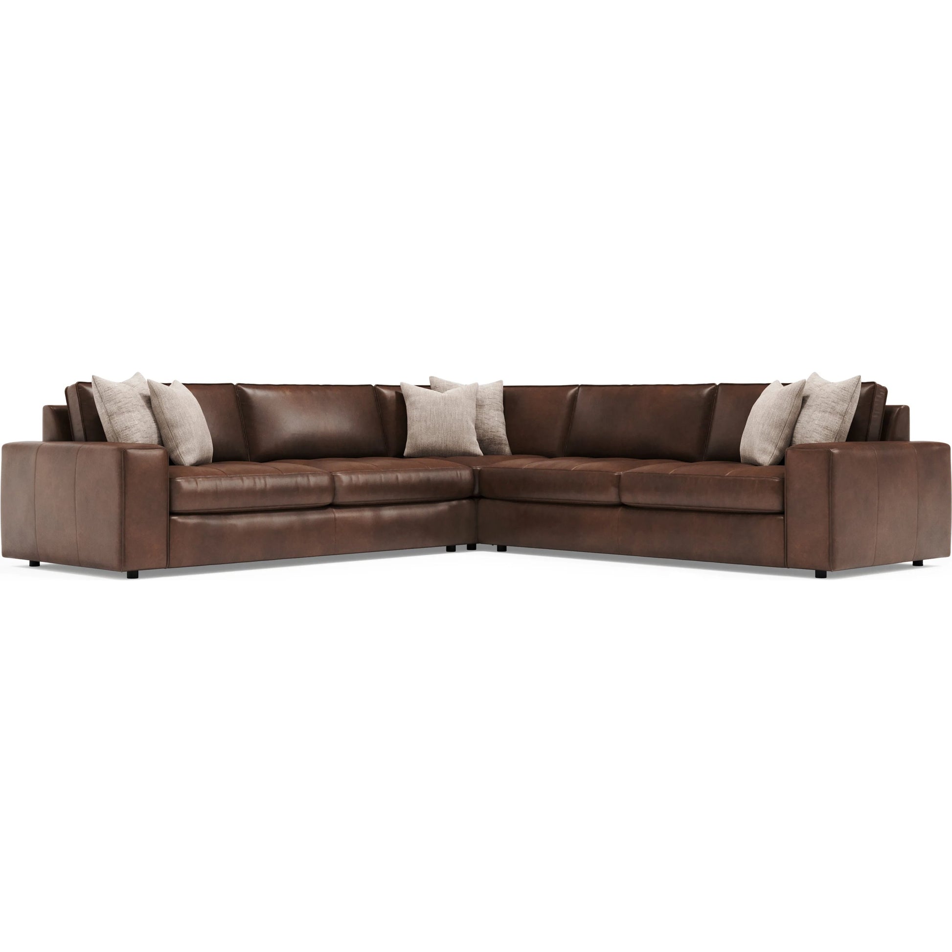 Nest 3-Piece Leather Sectional by Bernhardt in brown. Made from leather in a unique style.