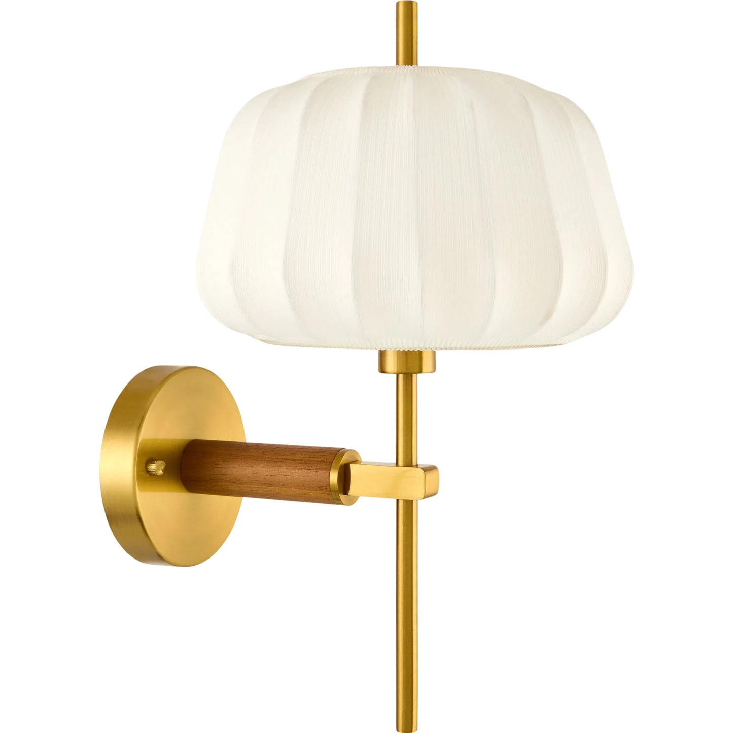 001 SI-2350174 | Primary Silo | Ceduna Wall Sconce I by Livabliss in fixture: metallic - brass; shade: white; cord: black and plated, metallic. Made from iron, cotton in a modern style.