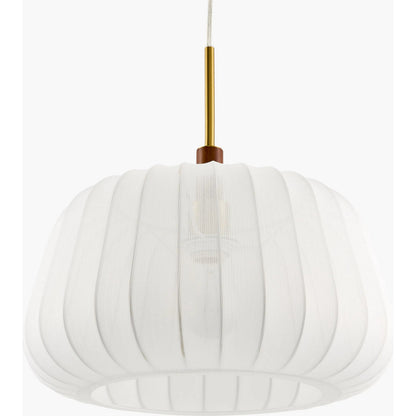 Ceduna Pendant by Livabliss in white, brass. Made from cotton in a unique style.