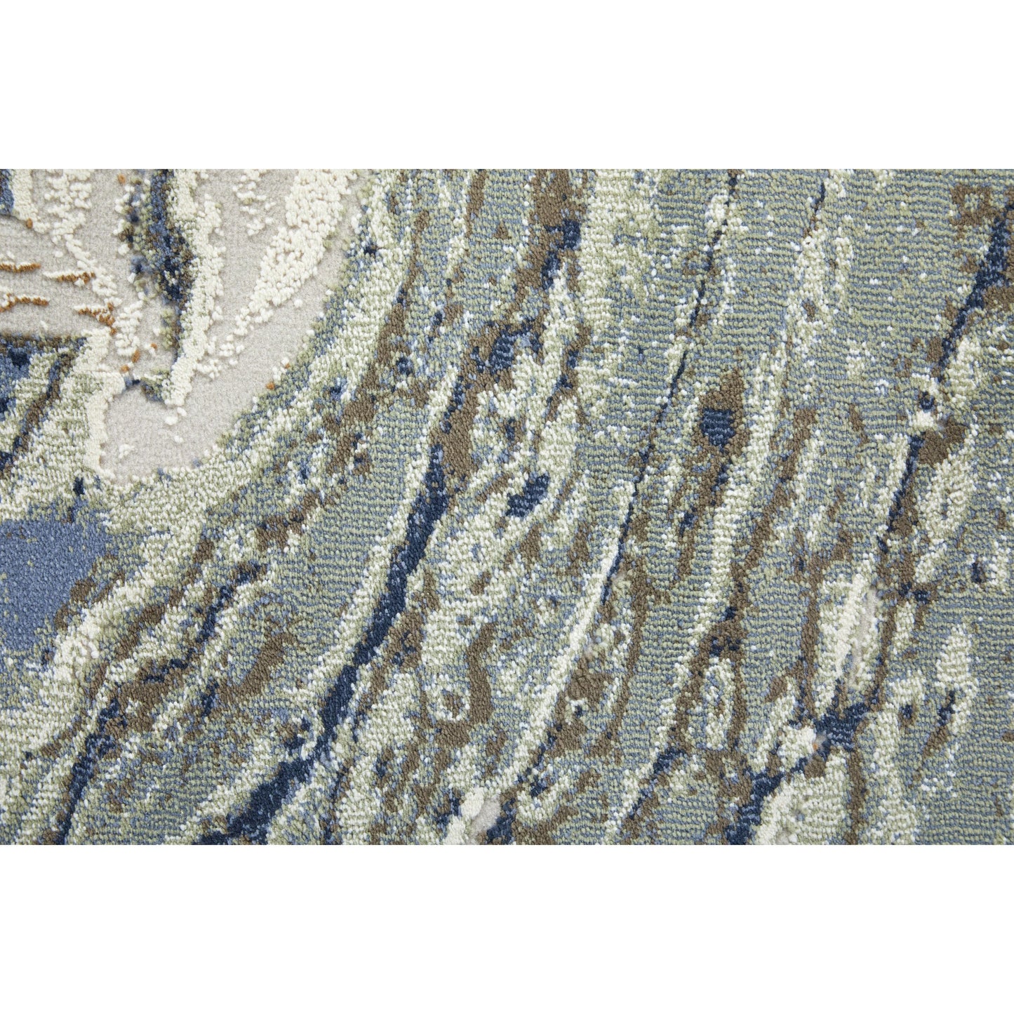 005 SI-2518387,SI-2518388 | Closeup | Mandana CME39M1F Rug by Feizy in ivory, taupe, blue. Made from polyester, polypropylene in a unique style.