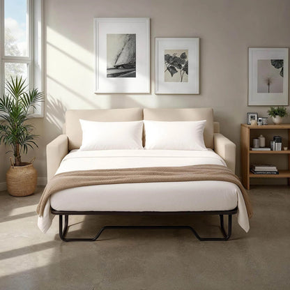 Martha Double Sofa Bed by LH Imports in walnut brown. Made from hemlock, alder, plywood, feather, polyester, foam, polyester fiber in a modern style.