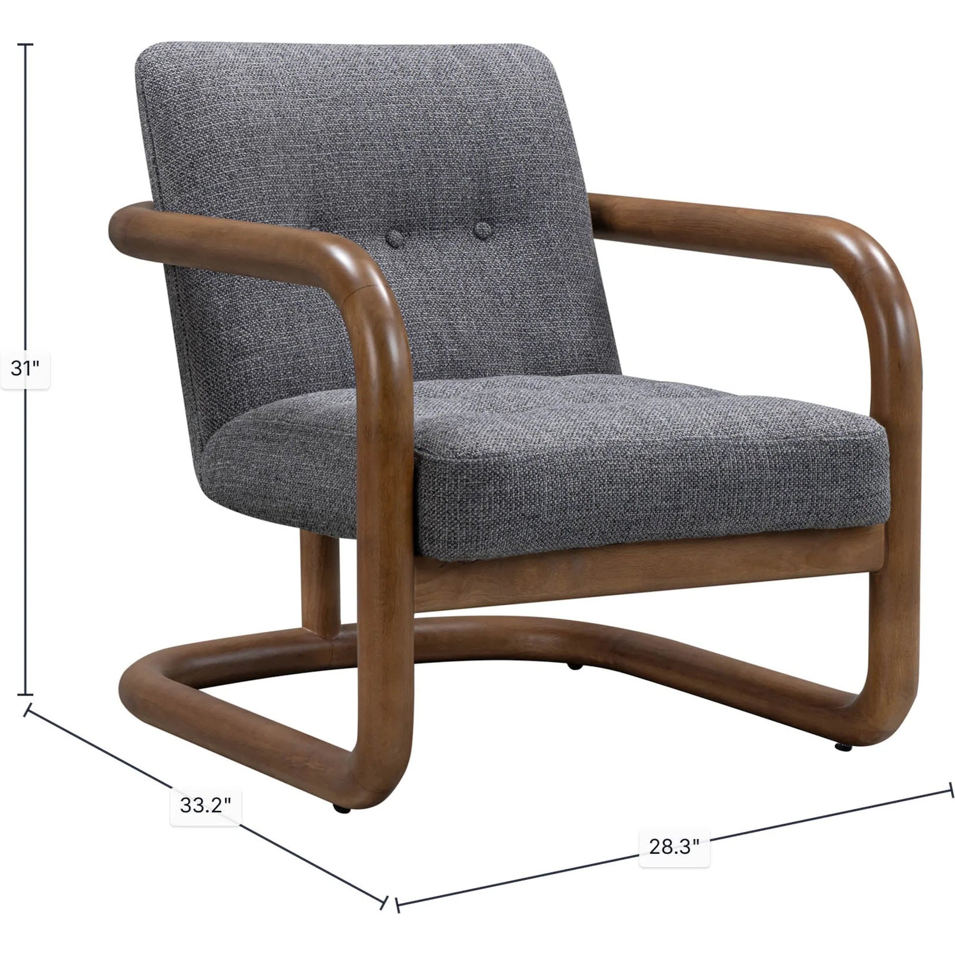 Curbside Club Chair by LH Imports in brown. Made from polyester, ash, foam, plywood in a unique style.