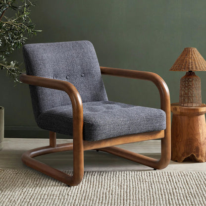 Curbside Club Chair by LH Imports in brown. Made from polyester, ash, foam, plywood in a unique style.