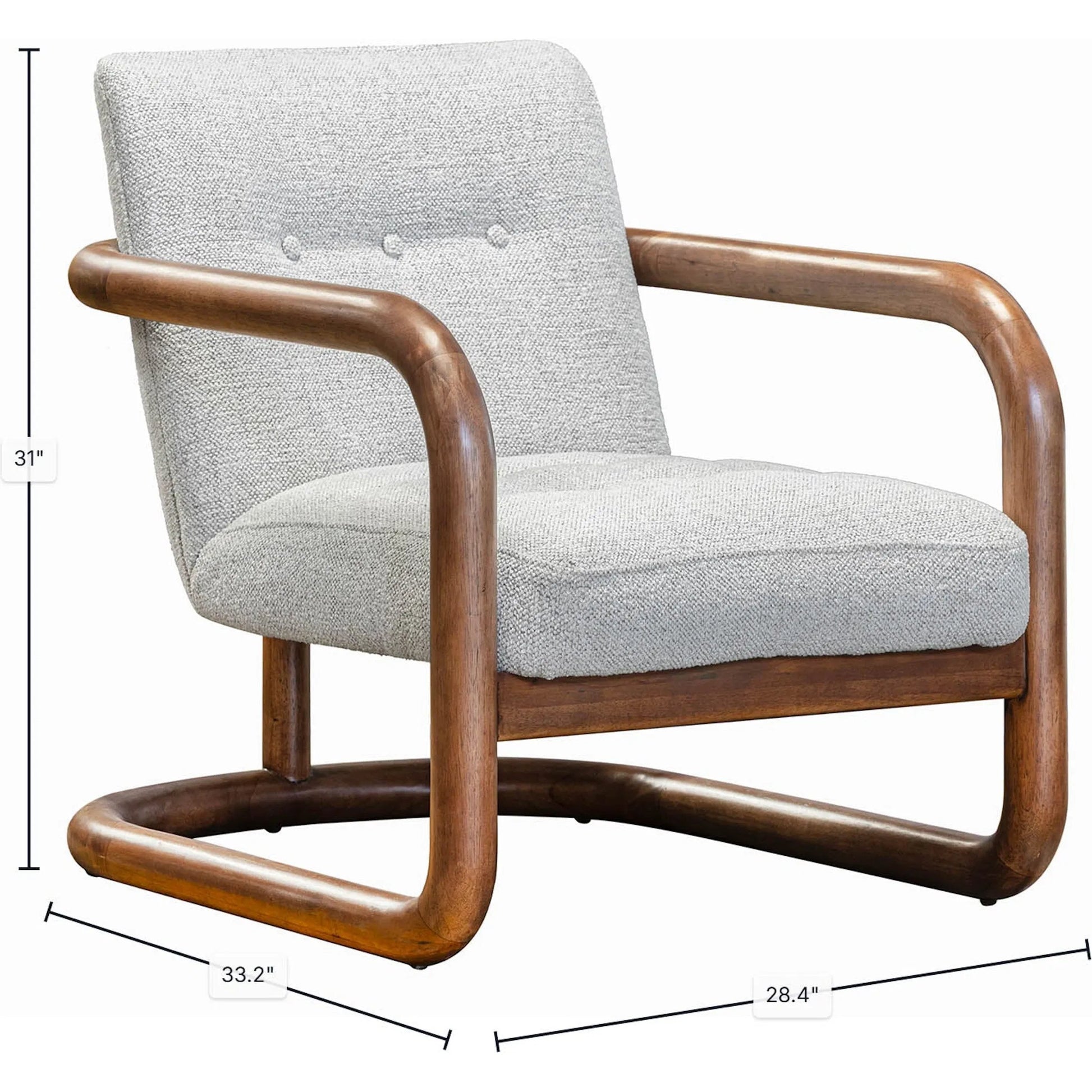 Curbside Club Chair by LH Imports in brown. Made from polyester, ash, foam, plywood in a unique style.