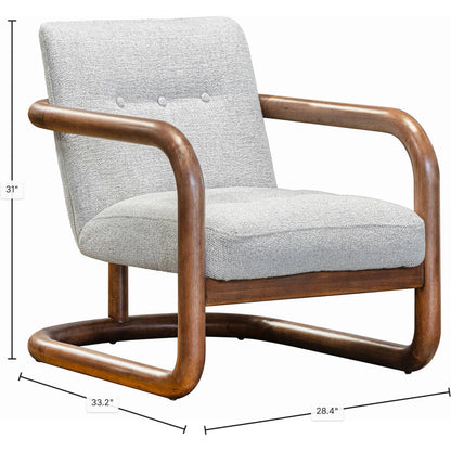 Curbside Club Chair by LH Imports in brown. Made from polyester, ash, foam, plywood in a unique style.