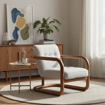 Curbside Club Chair by LH Imports in brown. Made from polyester, ash, foam, plywood in a unique style.