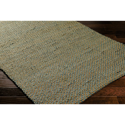 Curacao CUR-2302 Rug by Livabliss in sky blue, sandy beige, slate gray. Made from face: 100% jute, warp: 100% jute in a unique style.