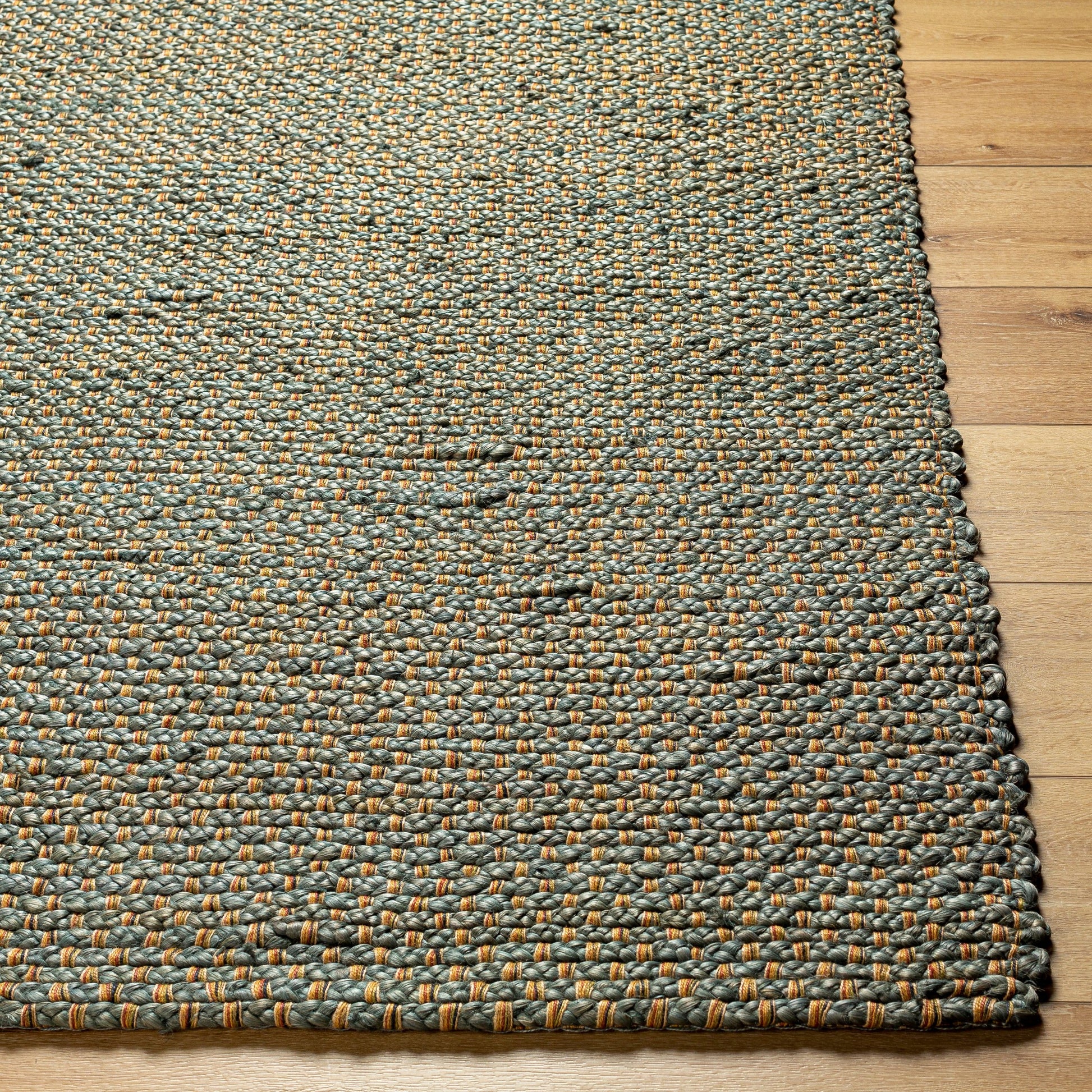 Curacao CUR-2302 Rug by Livabliss in sky blue, sandy beige, slate gray. Made from face: 100% jute, warp: 100% jute in a unique style.