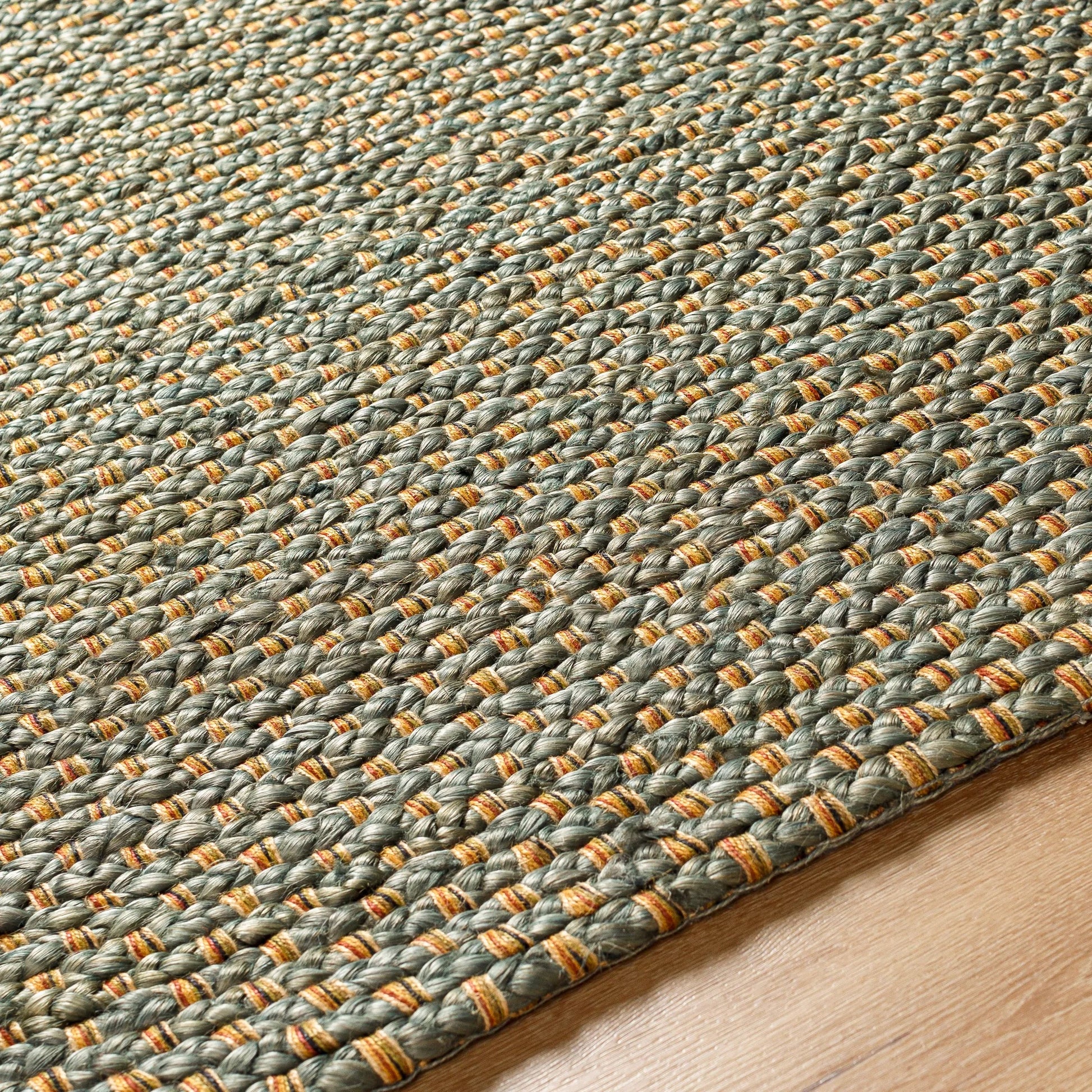 Curacao CUR-2302 Rug by Livabliss in sky blue, sandy beige, slate gray. Made from face: 100% jute, warp: 100% jute in a unique style.