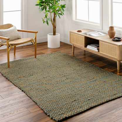 Curacao CUR-2302 Rug by Livabliss in sky blue, sandy beige, slate gray. Made from face: 100% jute, warp: 100% jute in a unique style.