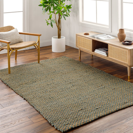 Curacao Rug - 24932 by Livabliss in sky blue, sandy beige, slate gray. Made from face: 100% jute, warp: 100% jute in a unique style.