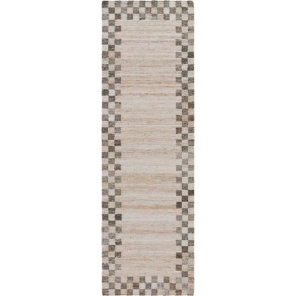 Cusco CUS-2301 Indoor/Outdoor Rug by Surya in ivory, taupe, charcoal, beige. Made from face: 100% polyester, warp: 100% recycled pet yarn in a unique style.